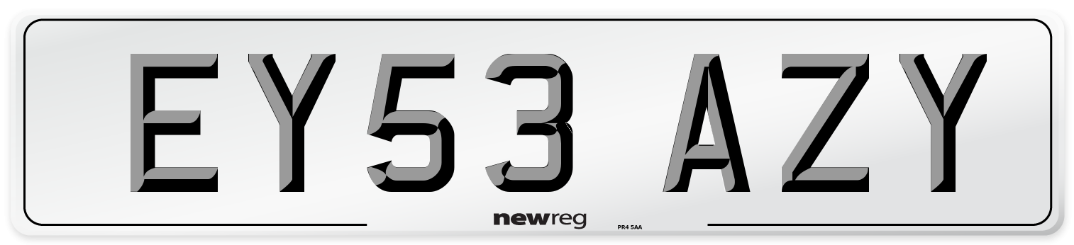 EY53 AZY Number Plate from New Reg